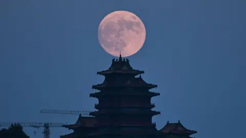 Getty Images A supermoon seen from Nanjing, China 