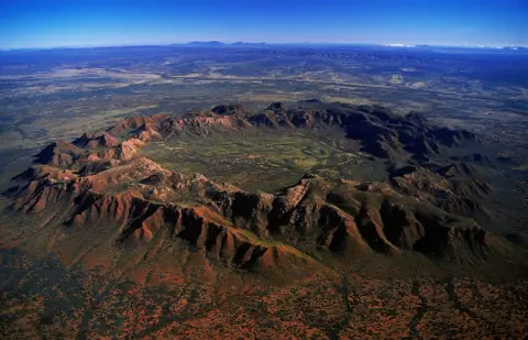 Getty Images Aerial view of Gosses Bluff meteorite crater, Northern Territory, Australia 