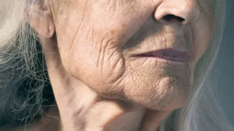 Getty Images Close of elderly woman's face