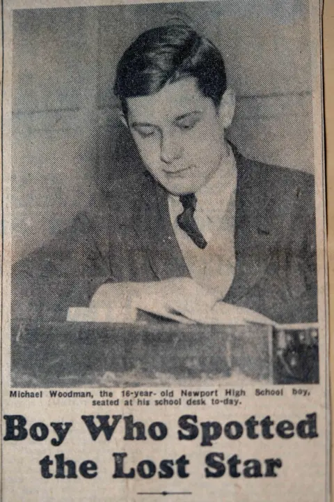 BBC/Tony Jolliffe Newspaper cutting of Michael Woodman